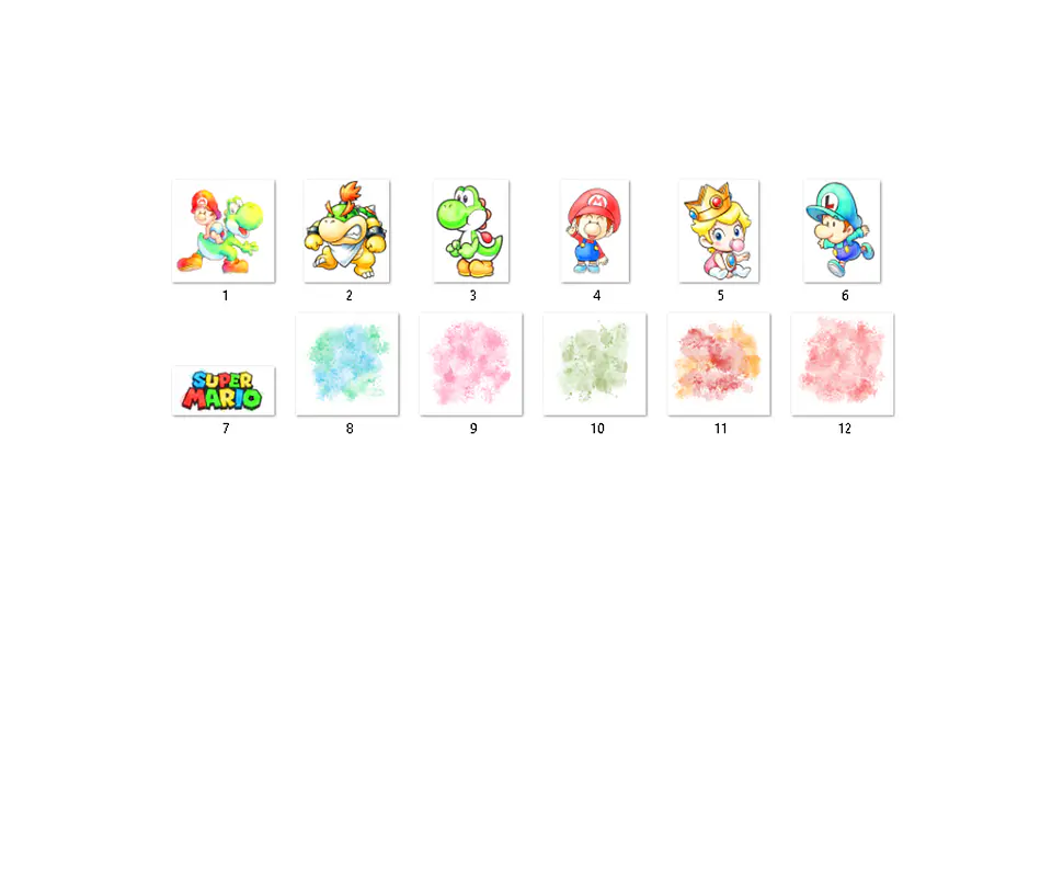 Kit digital mario baby aquarela png clipart digital 2