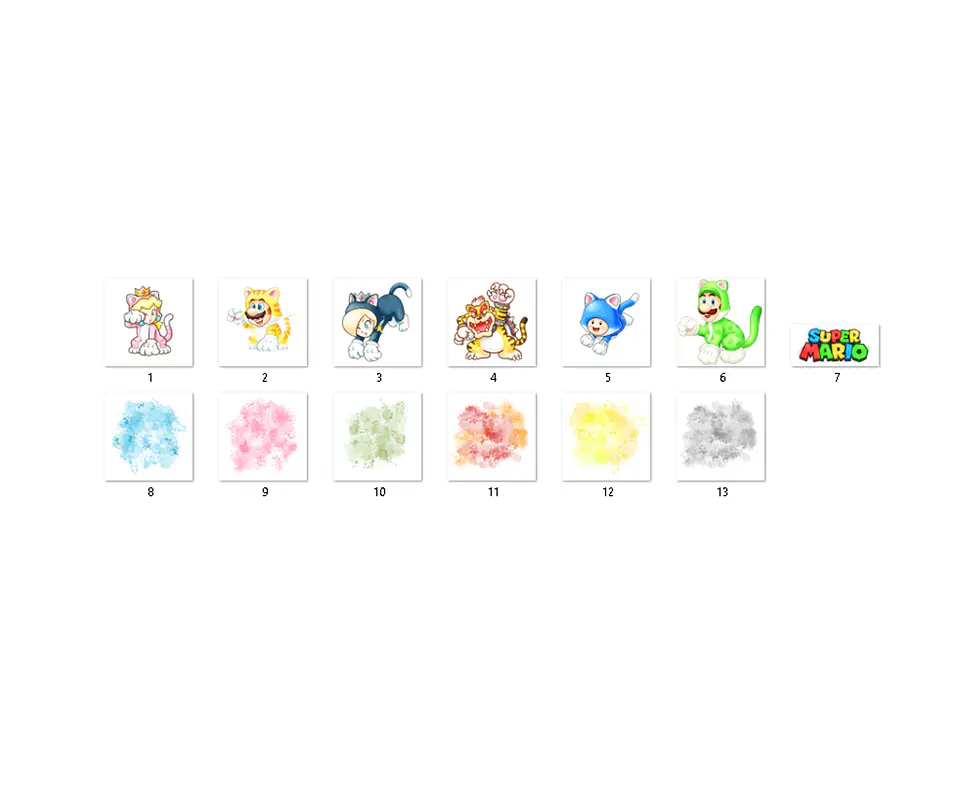 Kit digital mario gatinho aquarela png clipart digital 2
