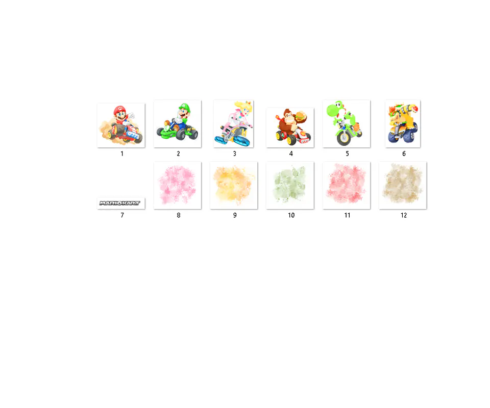 Kit digital mario kart aquarela png clipart digital 2