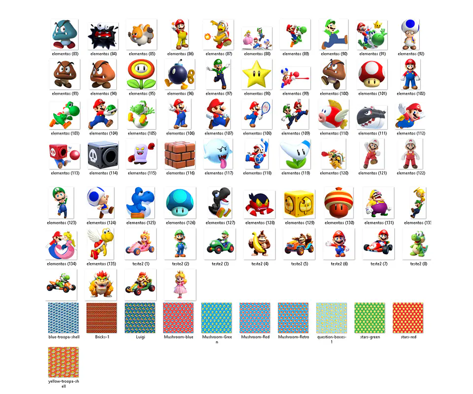 Kit digital super mario png clipart, papel digital 3
