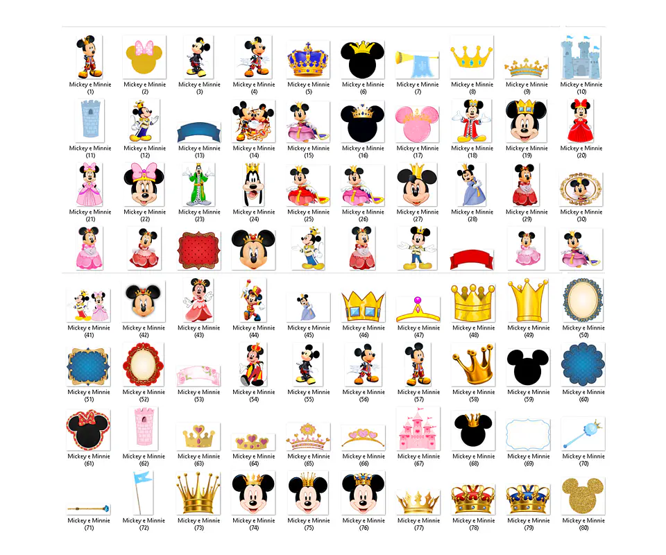 Kit digital mickey realeza png clipart, papel digital 2