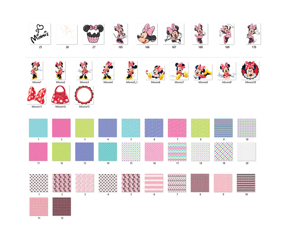 Kit digital minnie png clipart, papel digital 2