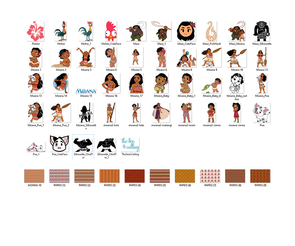 Kit digital moana png clipart, papel digital 2