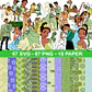 Kit digital princesa e o sapo png, svg clipart, papel digital - thumbnail 1