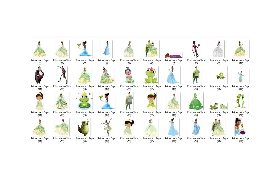 Kit digital princesa e o sapo png, svg clipart, papel digital 3