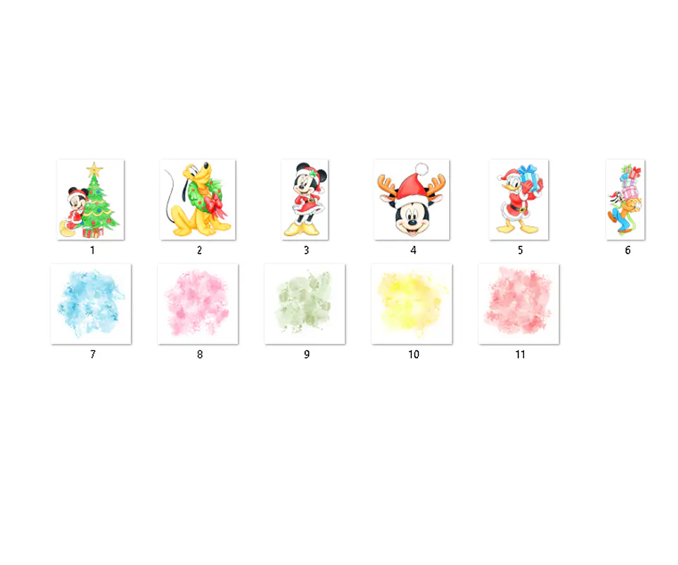 Kit digital mickey natal aquarela png clipart digital 2