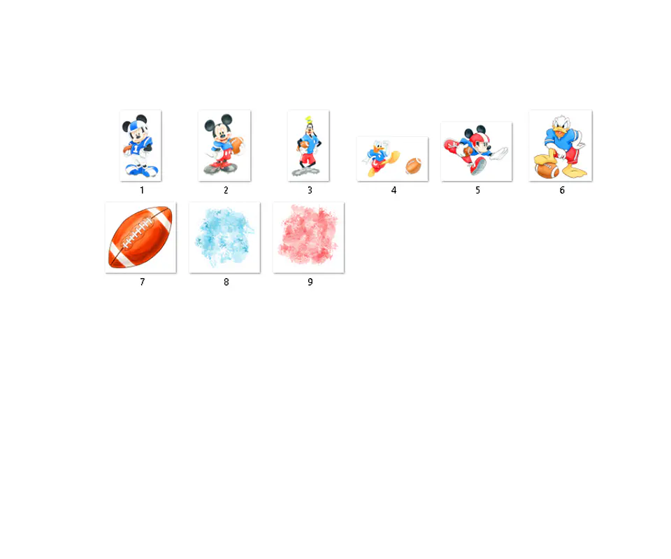 Kit digital mickey futebol americano aquarela png clipart digital 2