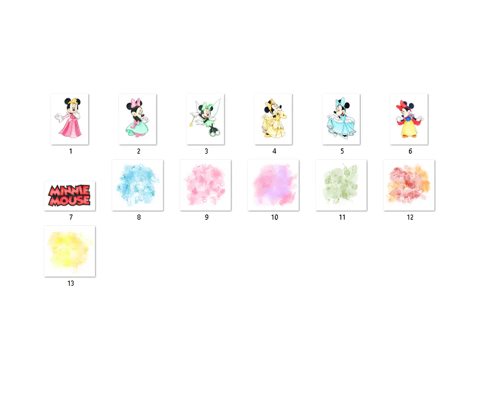 Kit digital minnie aquarela png clipart digital 2
