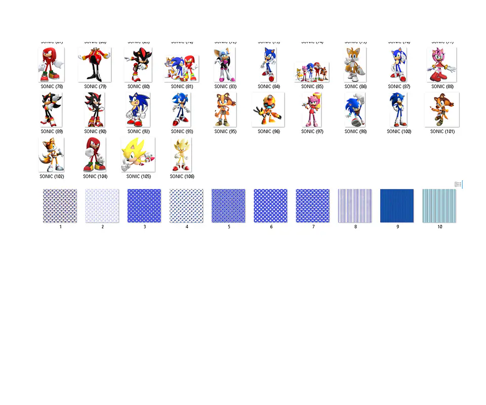 Kit digital sonic png clipart, papel digital 3