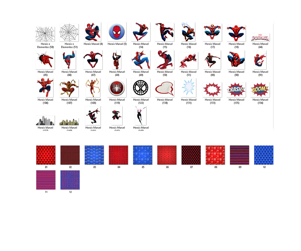 Kit digital homem aranha png clipart, papel digital 2