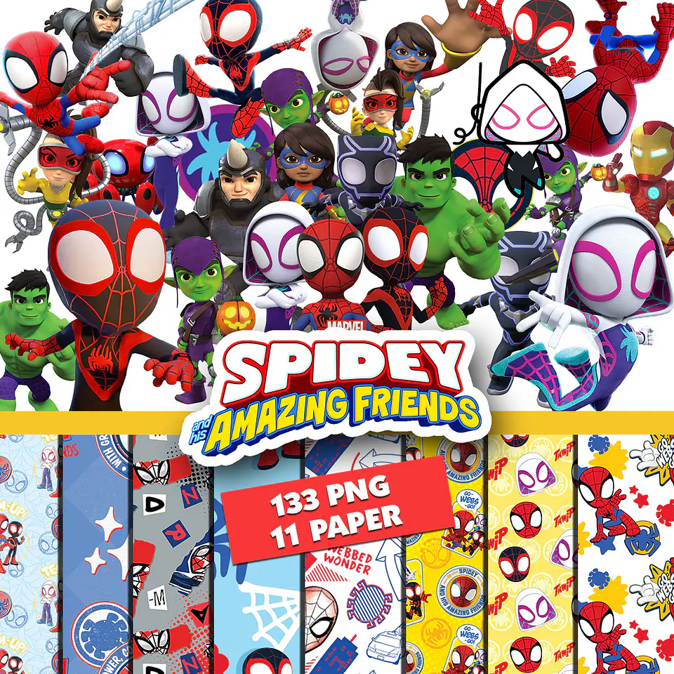 Kit digital spidey png clipart, papel digital 1