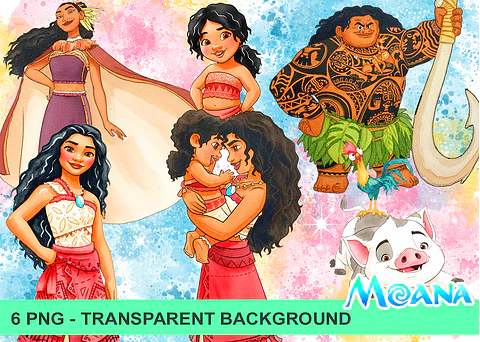 Kit digital moana 2 aquarela png clipart digital