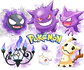 Kit digital pokémon fantasma aquarela png clipart digital - Thumbnail 1