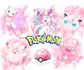 Kit digital pokémon rosa aquarela png clipart digital - Thumbnail 1