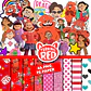 Kit digital red crescer é uma fera png clipart, papel digital - Thumbnail 1