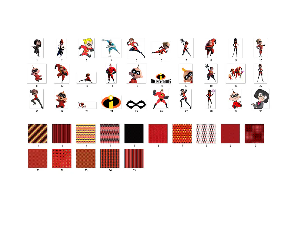 Kit digital os incríveis png clipart, papel digital 2