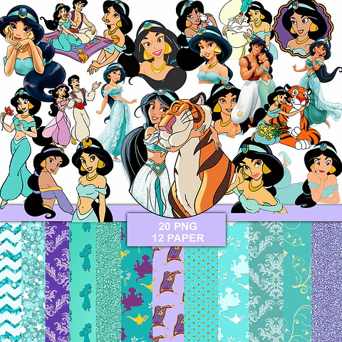 Kit digital jasmine png clipart, papel digital