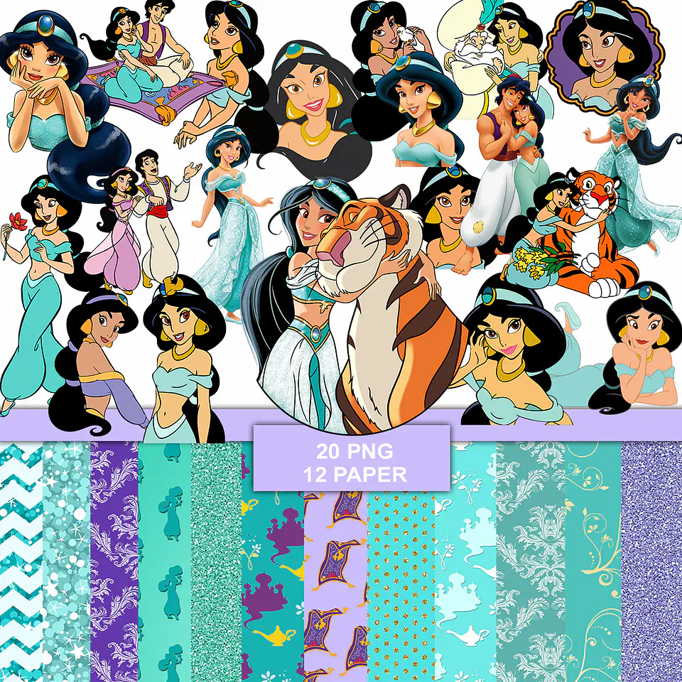 Kit digital jasmine png clipart, papel digital 1