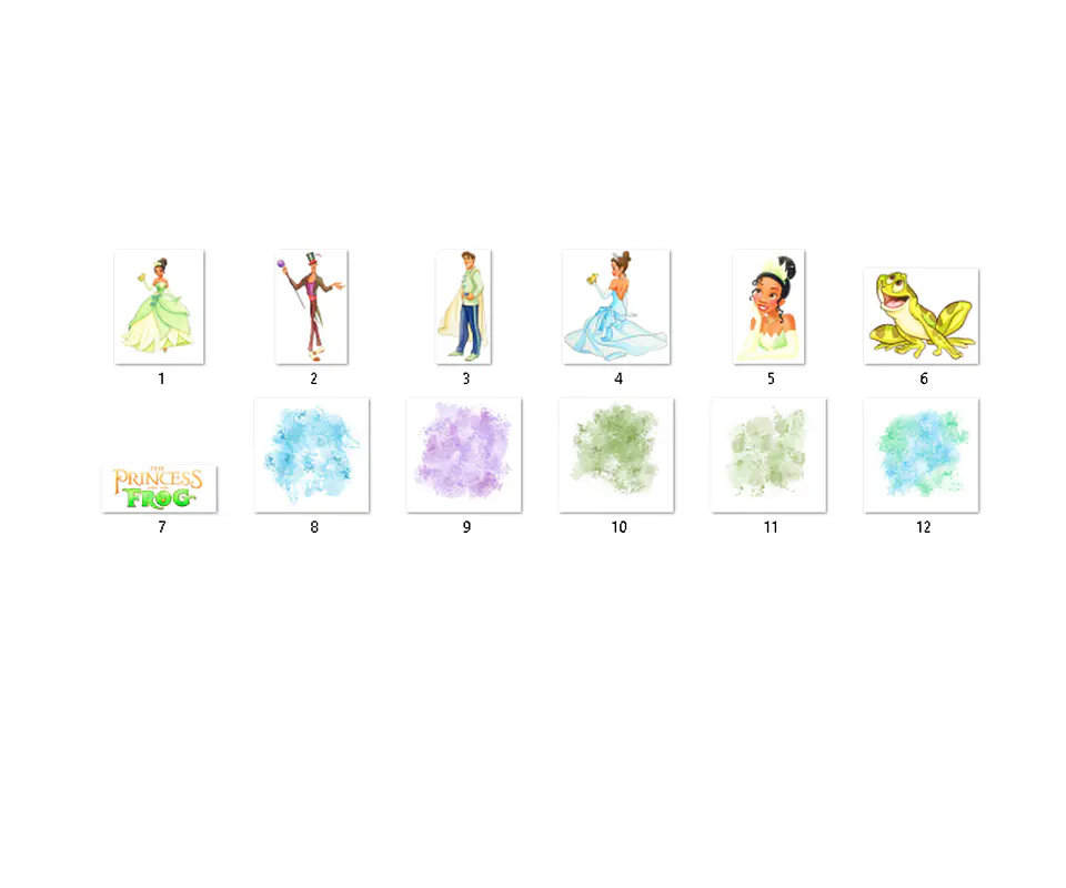 Kit digital princesa e o sapo aquarela png clipart digital 2