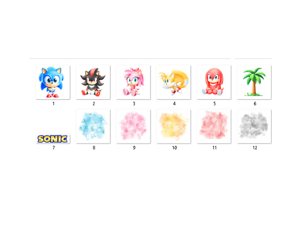Kit digital sonic baby aquarela png clipart digital 2