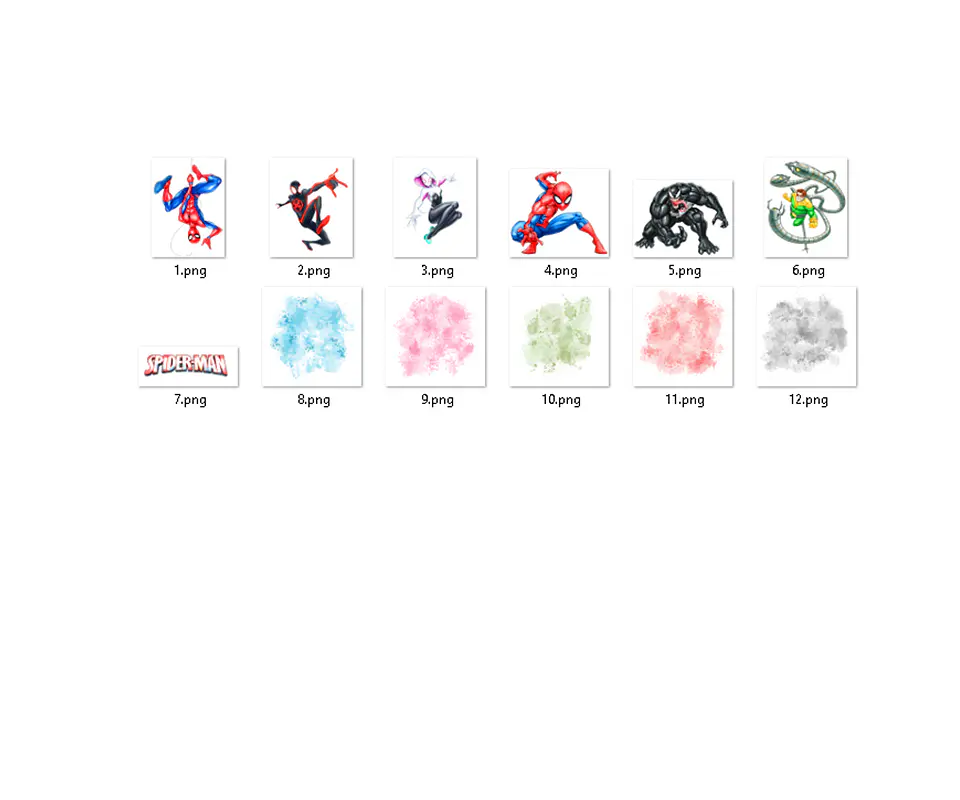 Kit digital homem aranha aquarela png clipart digital 2