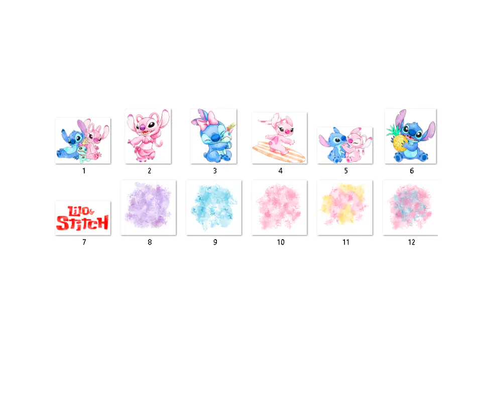 Kit digital stich e angel aquarela png clipart digital 2