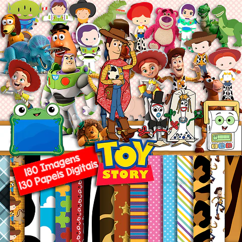 Kit digital toy story 5 png clipart, papel digital