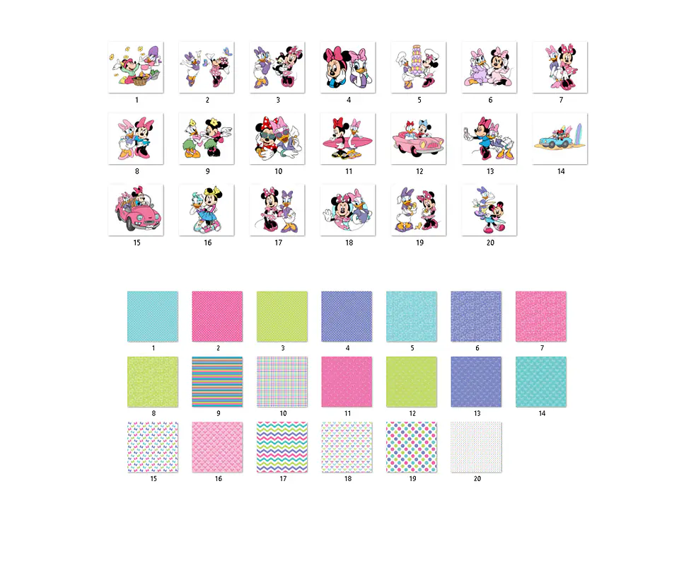Kit digital minnie e margarida png clipart, papel digital 2