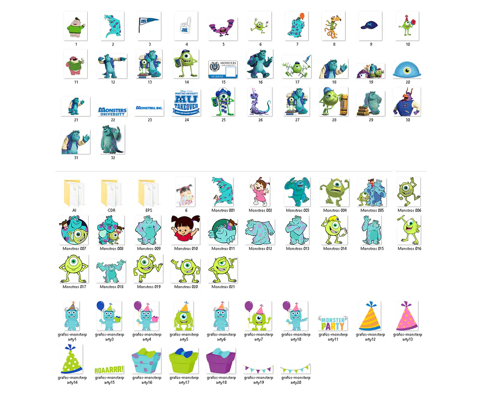 Kit digital monstros s.a png clipart, papel digital 2