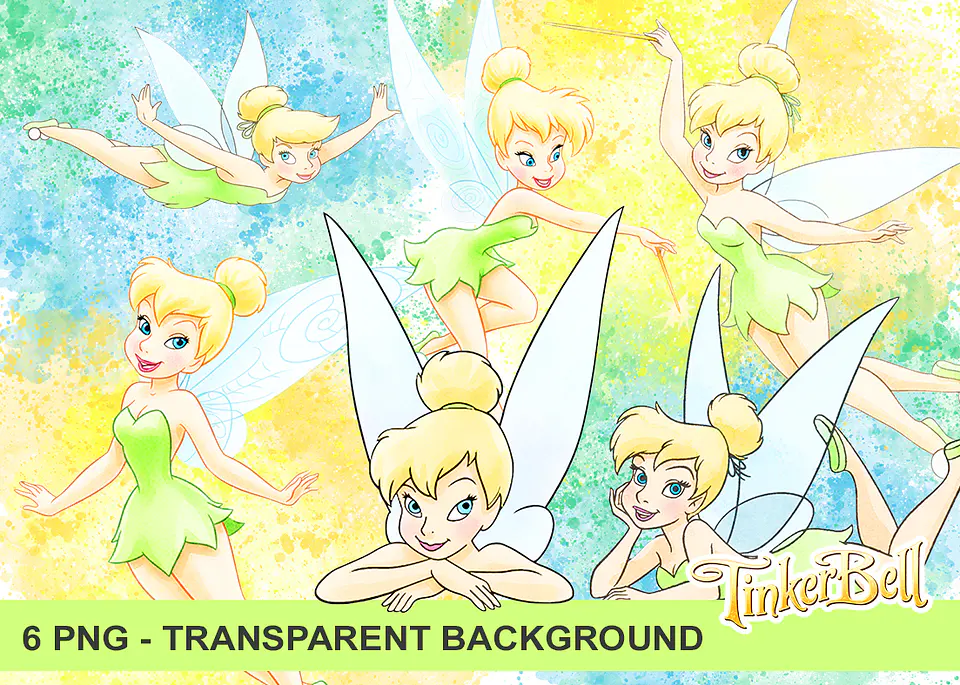 Kit digital sininho aquarela png clipart digital 1