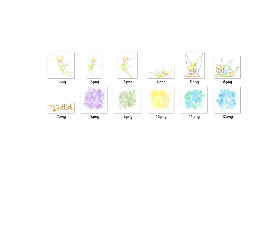 Kit digital sininho aquarela png clipart digital 2