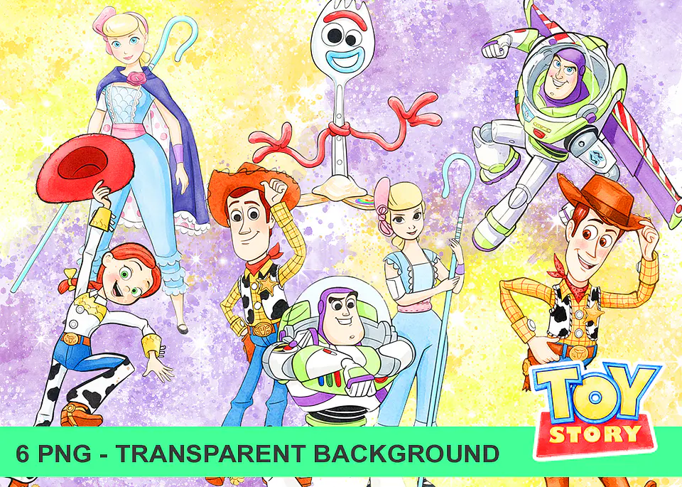 Kit digital toy story aquarela png clipart digital 1