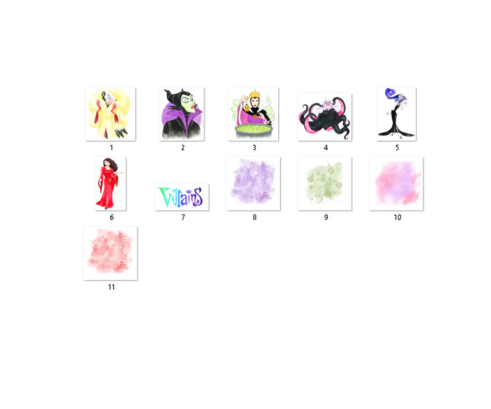 Kit digital vilões aquarela png clipart digital 2
