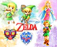 Kit digital zelda aquarela png clipart digital - thumbnail 1