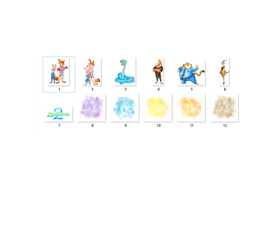 Kit digital zootopia 2 aquarela png clipart digital 2