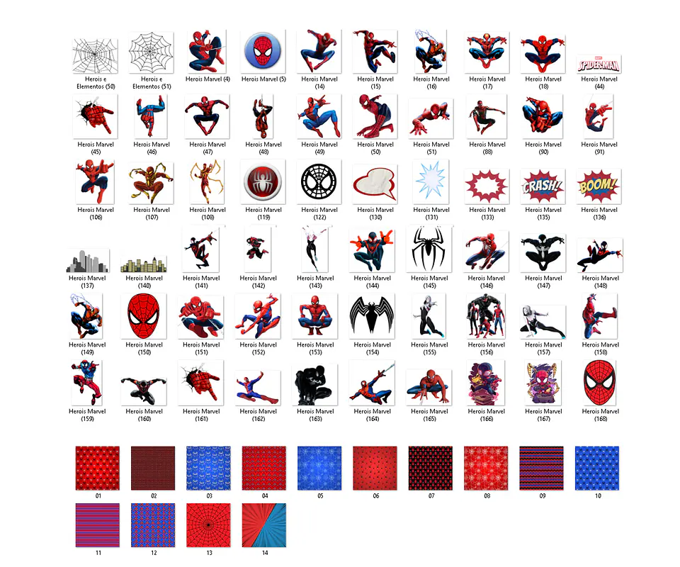 Kit digital homem aranha png clipart, papel digital 2