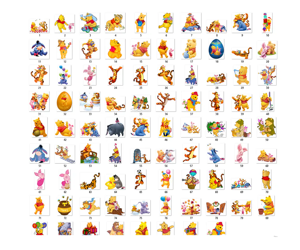 Kit digital pooh png clipart, papel digital 2