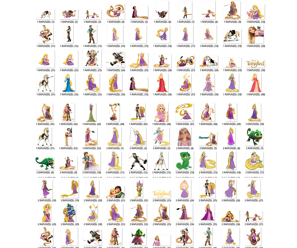 Kit digital rapunzel png clipart, papel digital 2