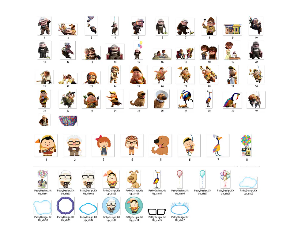 Kit digital up altas aventuras png clipart, papel digital 2