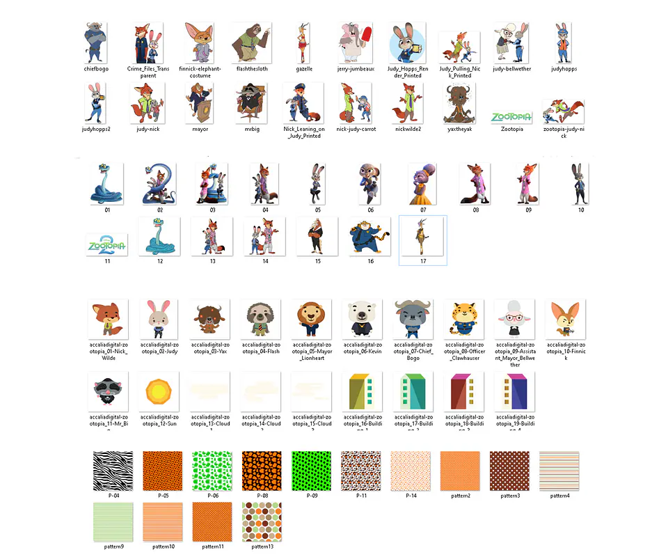 Kit digital zootopia png clipart, papel digital 2