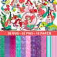 Kit digital pequena sereia png clipart, papel digital - Thumbnail 1