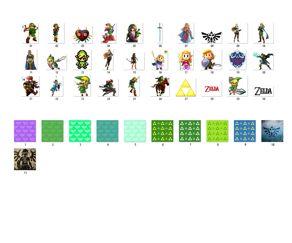 Kit digital zelda png clipart, papel digital 2