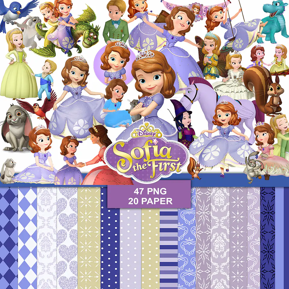 Kit digital sofia png clipart, papel digital  1