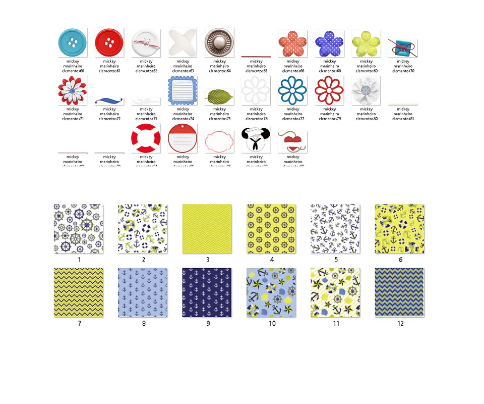 Kit digital mickey marinheiro png clipart, papel digital 3