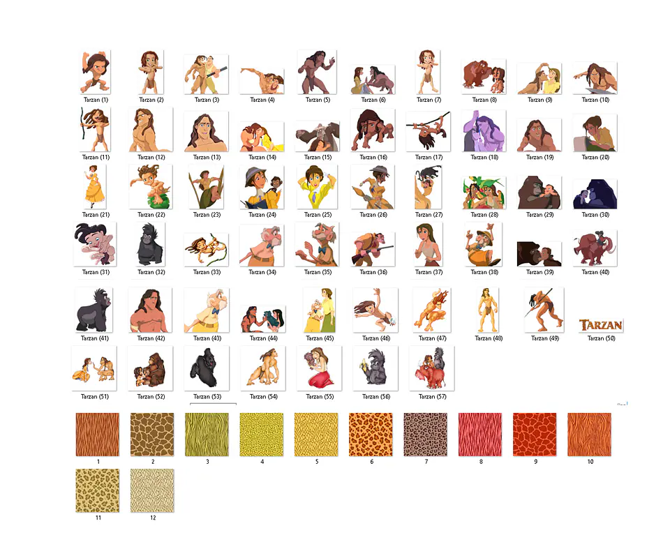 Kit digital tarzan png clipart, papel digital 2