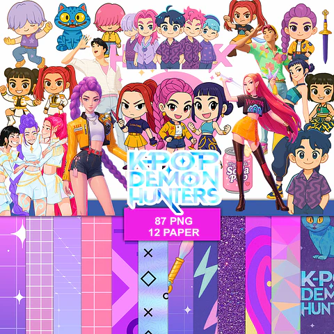 Kit digital kpop png clipart, papel digital