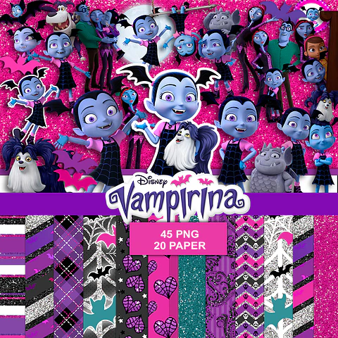 Kit digital vampirina png clipart, papel digital