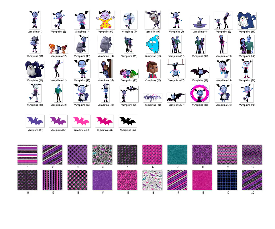 Kit digital vampirina png clipart, papel digital 2