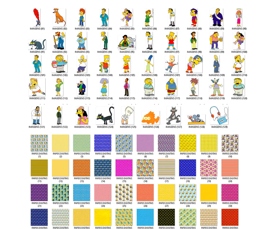 Kit digital simpsons png clipart, papel digital 3