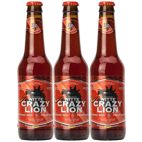 3x Witte Strong Cherry Crazy Lion botella 330cc